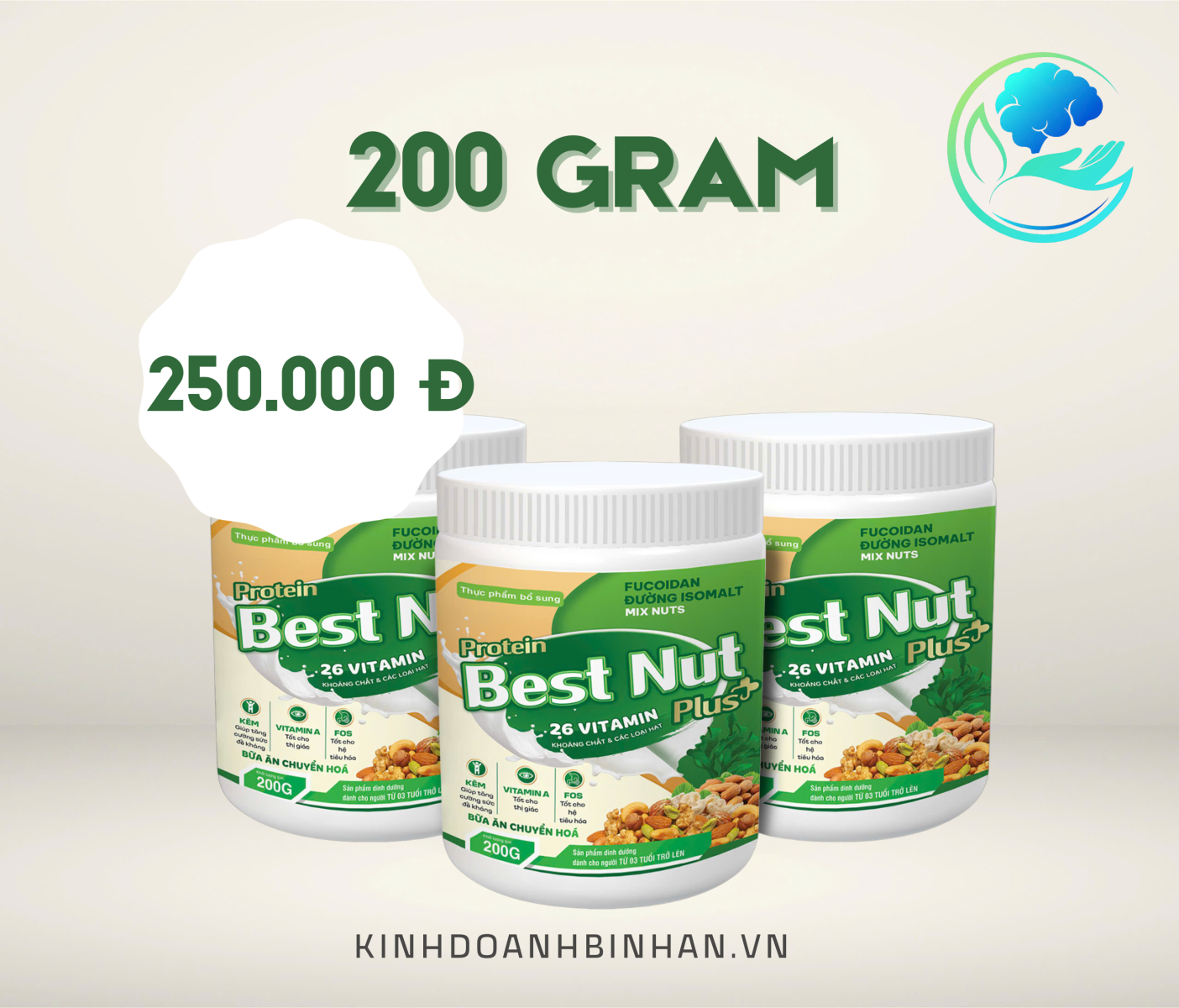 Protein Bestnut Plus Tảo xoắn 200gr